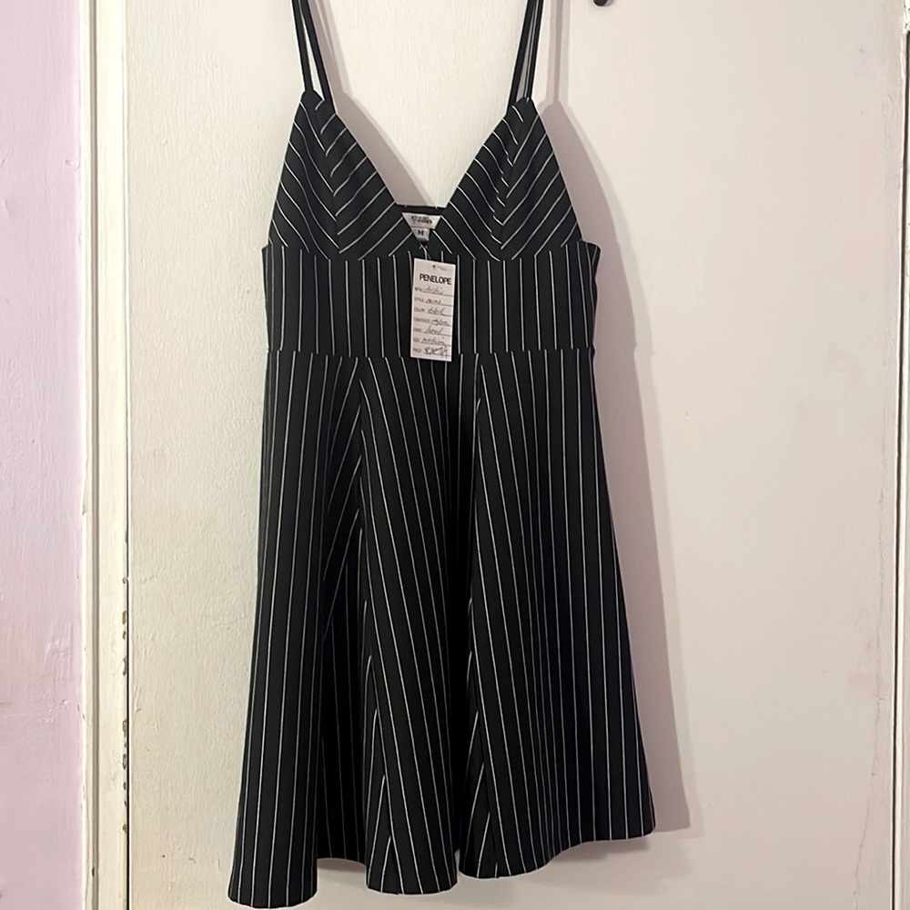 Brand New Black and white striped swing dress